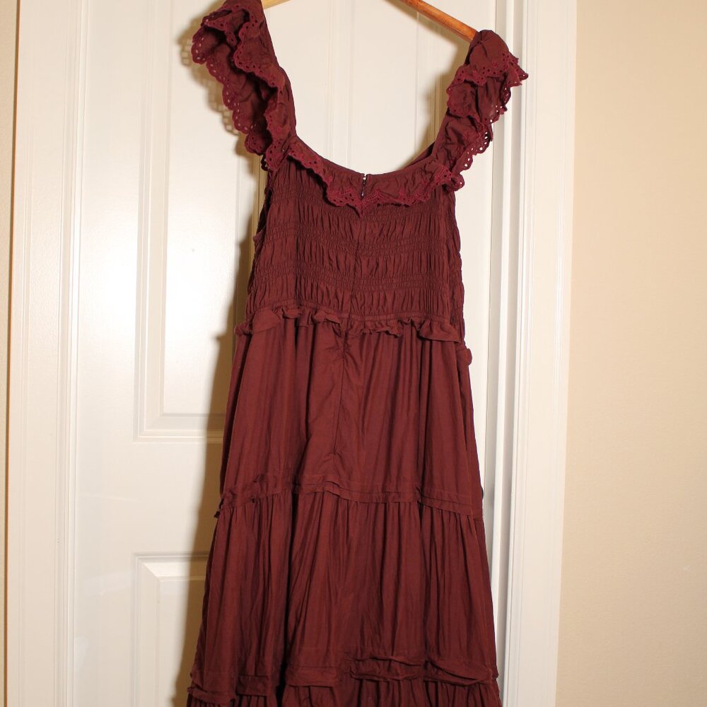 Madewell NWOT size 20 red dress eyelet lace ruffles plus size - Picture 2 of 4